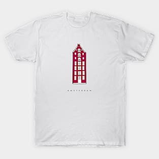 Red Dutch Houses in the street of Amsterdam, Netherlands. Build your collection. T-Shirt